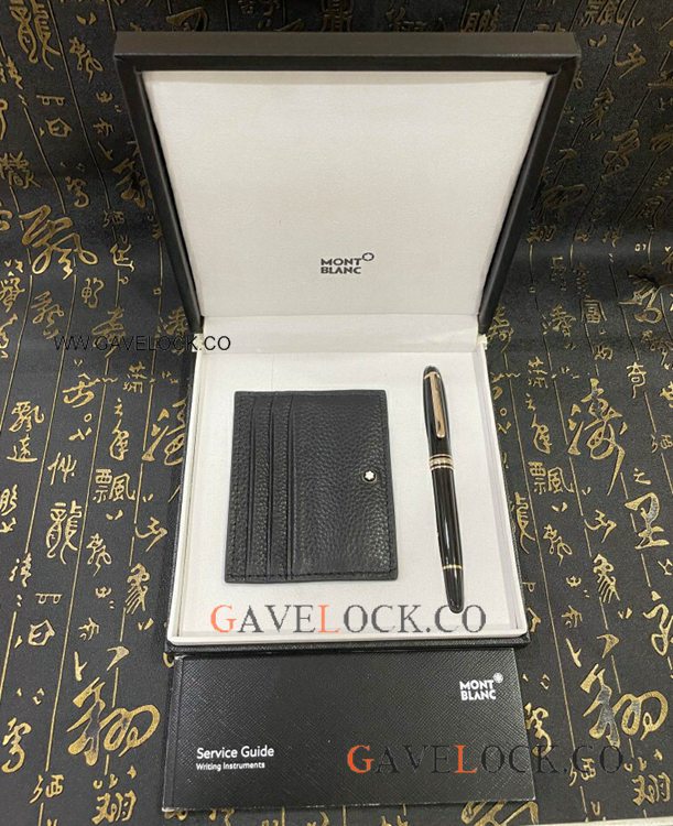 Set with Montblanc Card Holder and Meisterstuck 164 Rollerball